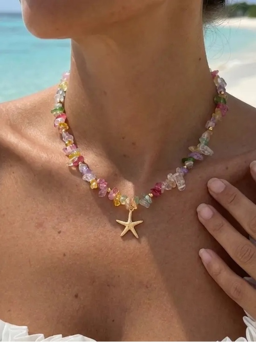 Multicolor Starfish Pendant Necklace